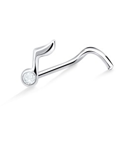 Interesting Design Silver Curved Nose Stud NSKB-858